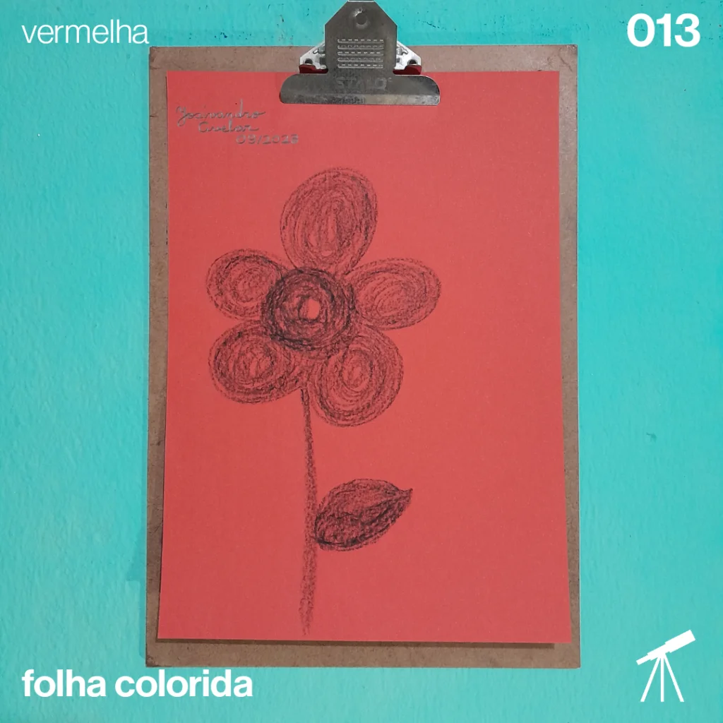 #FolhaVermelha - Curvas de uma flor 1 Fiz curvas de uma flor em giz de cera.