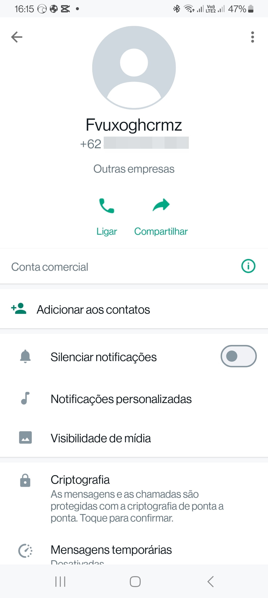 Os golpistas do WhatsApp até que tentam disfarçar... 2 Print do contato no WhatsApp.
