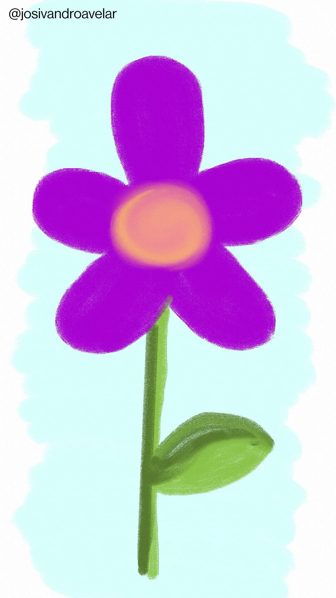 Artes digitais: uma violeta 1 Desenho de uma violeta.
