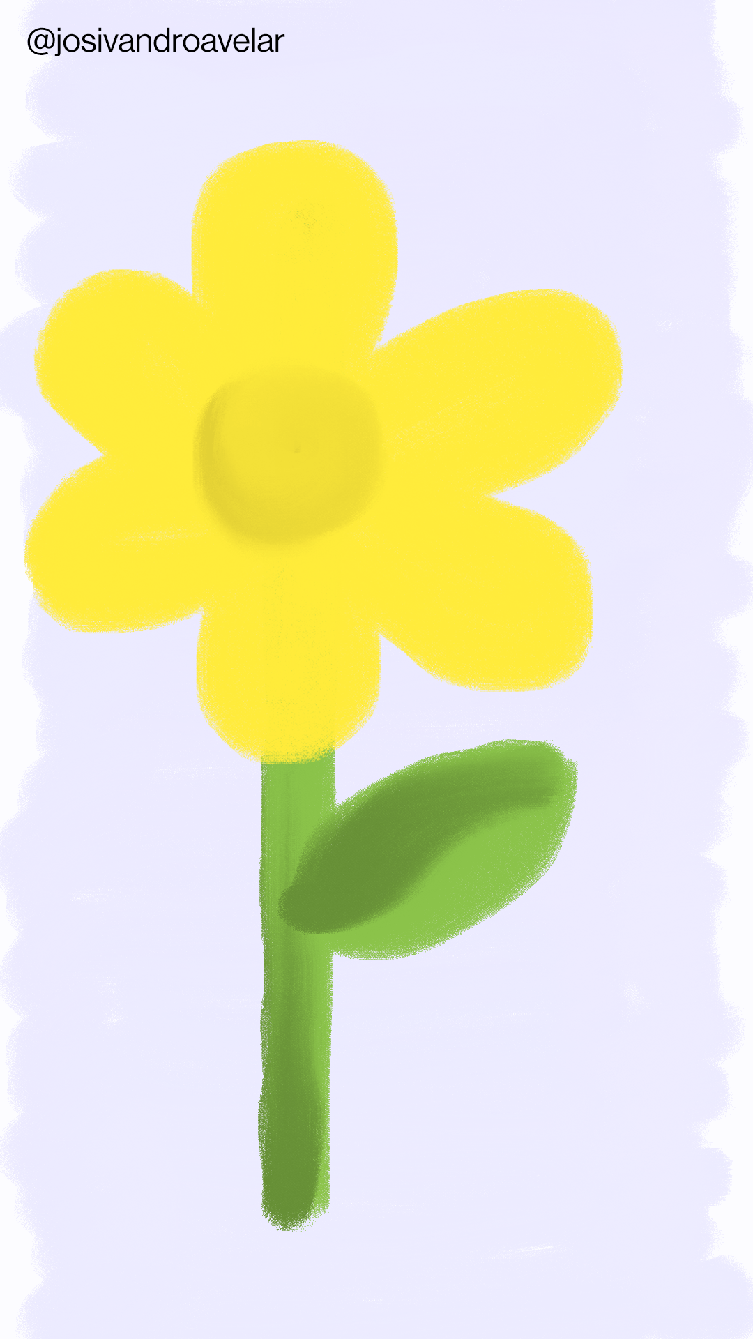 Artes digitais: uma flor amarela em pastel 1 Desenho de uma flor amarela em pastel.
