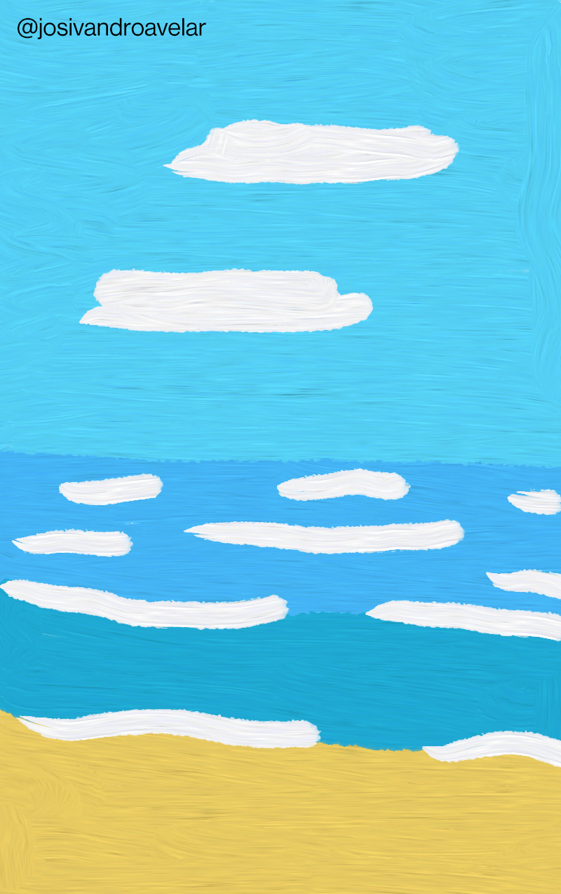 Artes digitais: mar, a obra de arte 1 Mar, a obra de arte, feito em pinceladas como em uma tela de pintura.