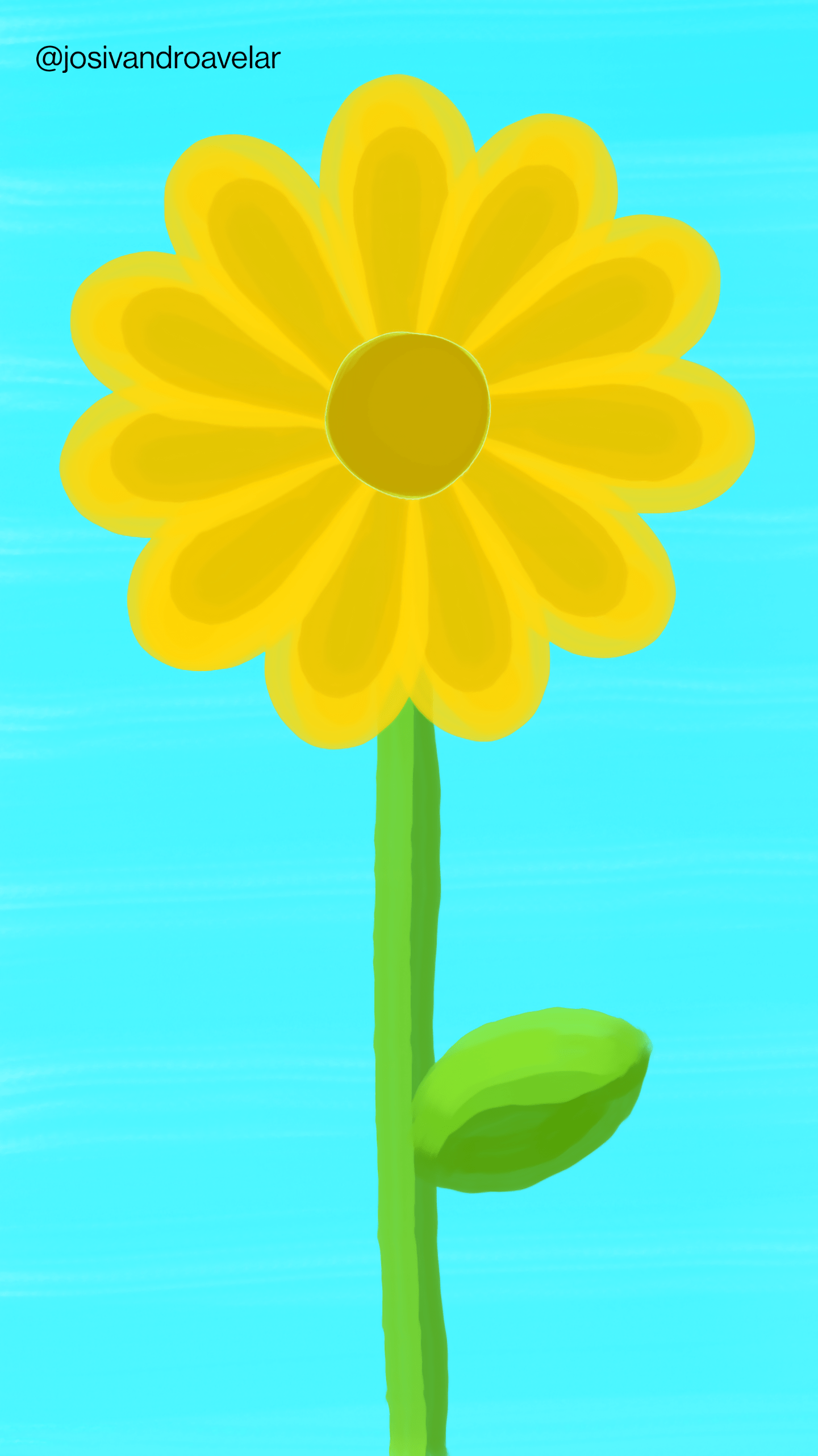 Artes digitais: solitário girassol 1 Desenho de um solitário girassol.