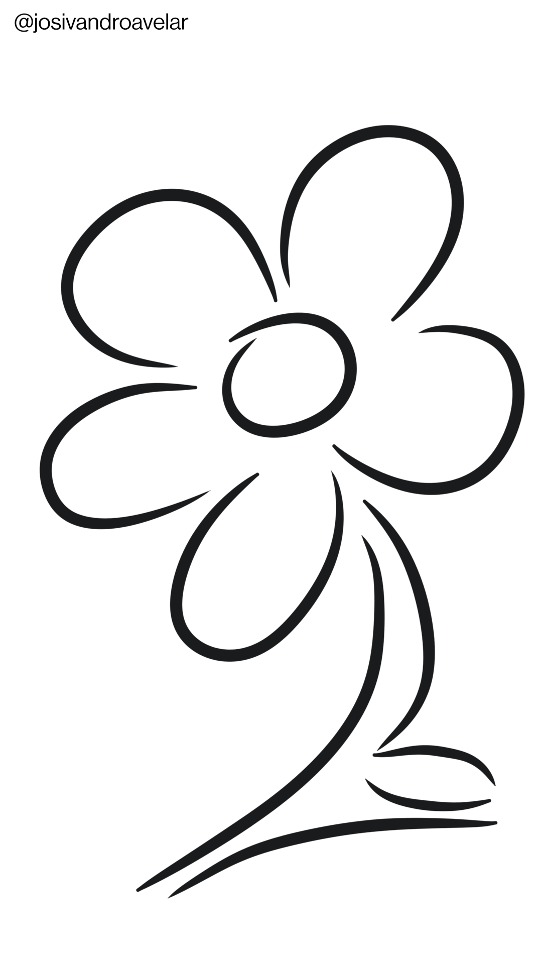 Artes digitais: traços que traduzem 1 Desenho de uma flor feita em traços que traduzem.