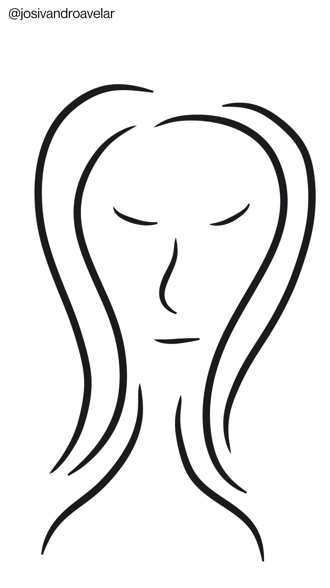 Artes digitais: apenas ela 1 Desenho de um rosto feito em traços, apenas ela.