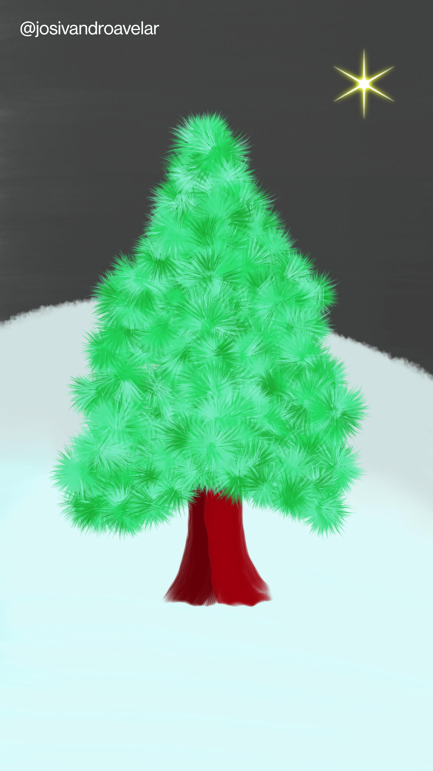 Bora desenhar? #056 1 Desenho de um pinheiro de Natal.