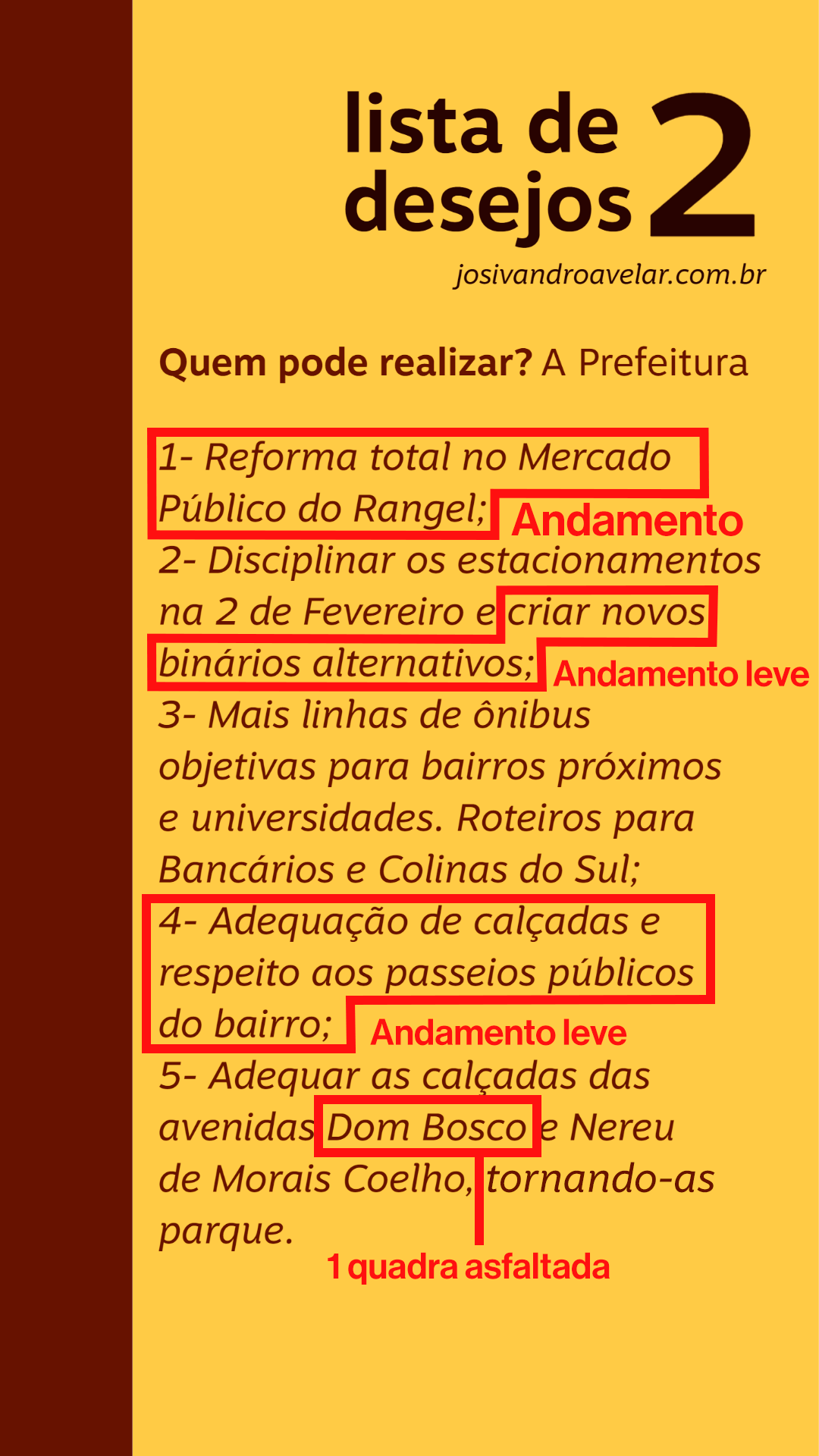 Balanço da primeira Lista de Desejos - 2023 1 Primeira Lista de Desejos de Josivandro Avelar 2020-2024.