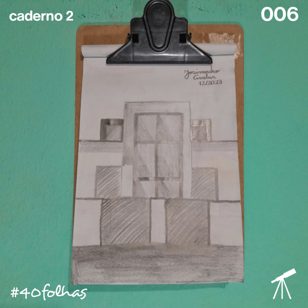 #40folhas caderno 2 - 006: Casa moderna 1 Desenho de uma casa moderna, ou melhor, duas.