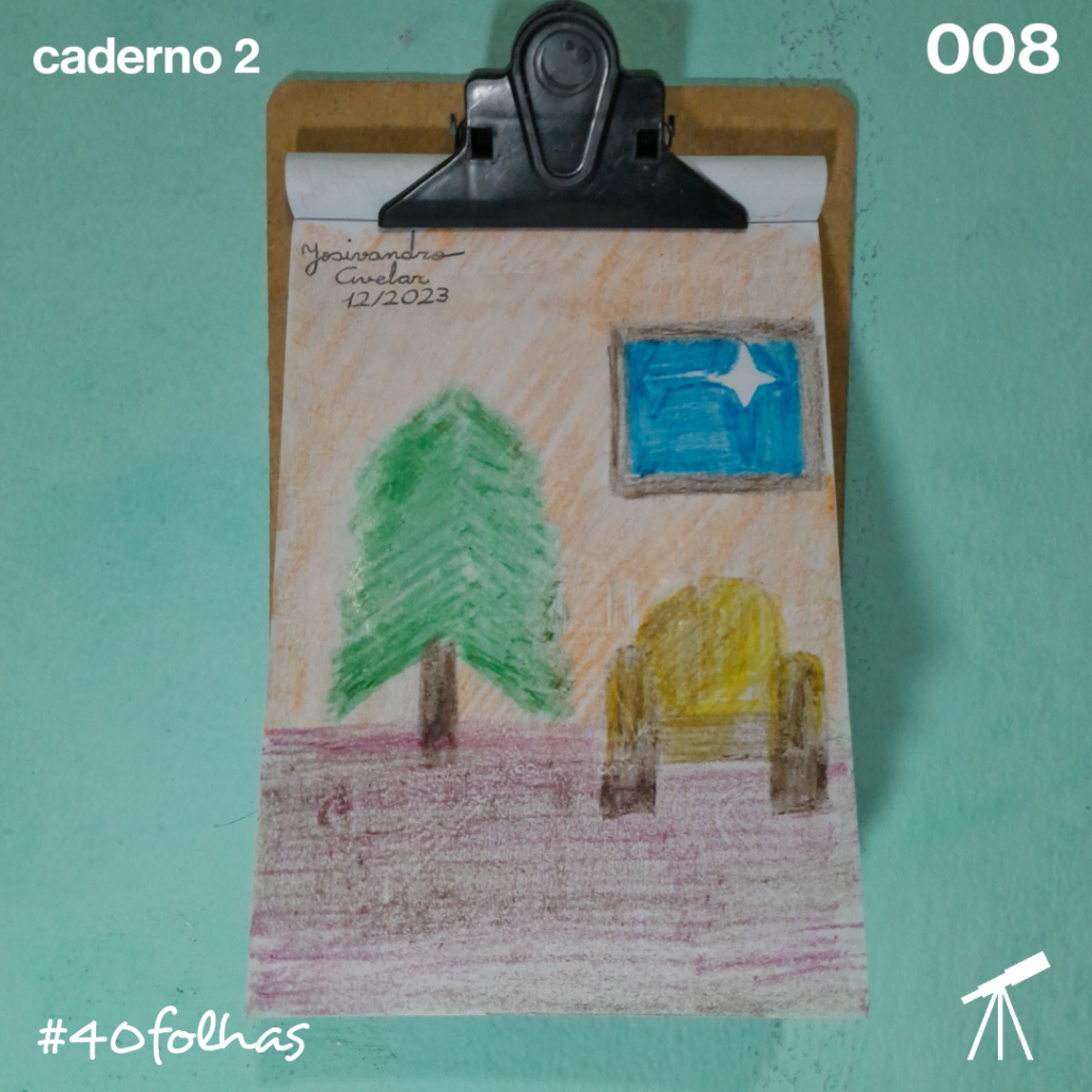 #40folhas caderno 2 - 008: Clima de Natal em casa 1 Clima de Natal em casa, com a árvore de Natal ao lado do sofá, e na janela, uma estrela anuncia a Boa Nova.