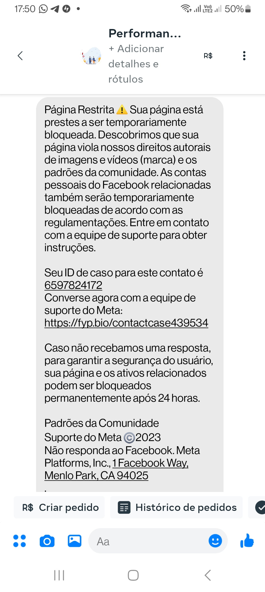 #ContentTalks: Mensagens duvidosas no inbox das páginas do Facebook 2 Screenshot 20240115 175028 Business Suite