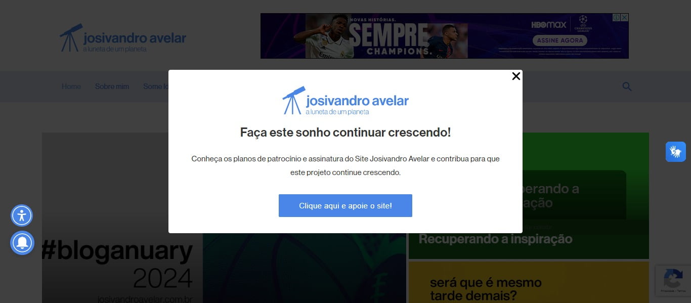 site josivandro avelar banner popup