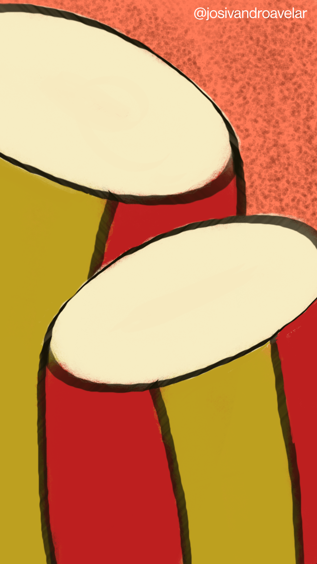 Artes digitais: samba 1 Desenhei dois tambores para entrar no ritmo do samba nesse Carnaval.
