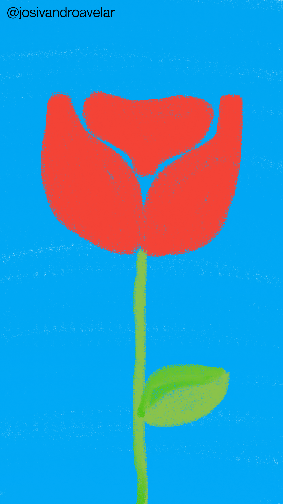 Artes digitais: em um céu azulado 1 Desenho de uma rosa em um fundo azul, representando um céu azulado.
