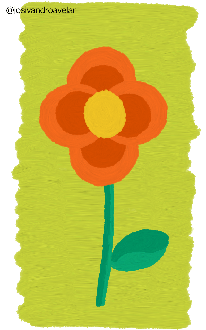 Artes digitais: pinceladas 1 Uma flor feita com pinceladas.