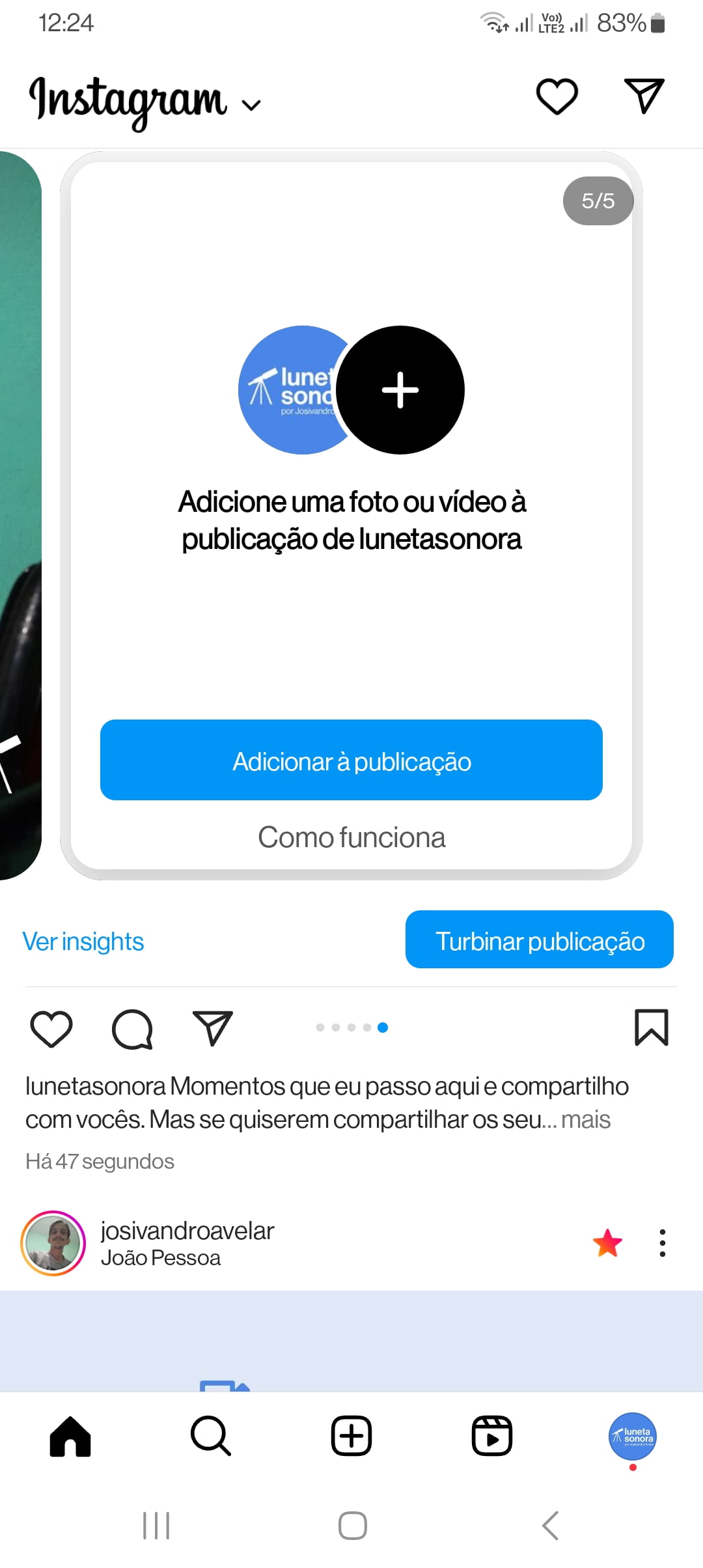 Como criar um carrossel colaborativo no Instagram 6 Screenshot_20240425_122442_Instagram