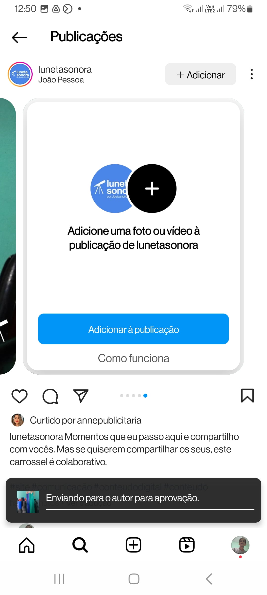 Como criar um carrossel colaborativo no Instagram 8 Screenshot_20240425_125030_Instagram