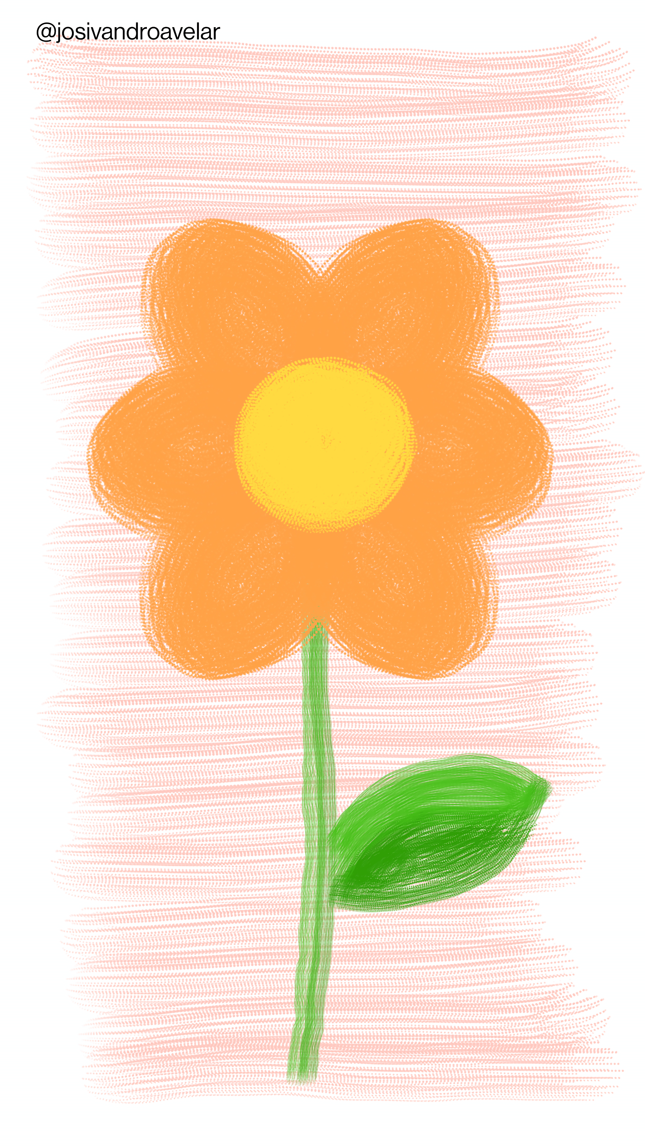 Artes digitais: flor alaranjada 1 Desenho de uma flor alaranjada.