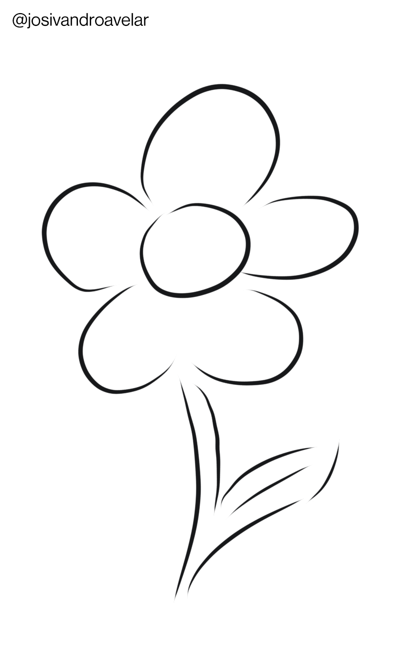Artes digitais: só quis desenhar uma flor 1 Só quis desenhar uma flor, com rabiscos pretos sob um fundo branco.