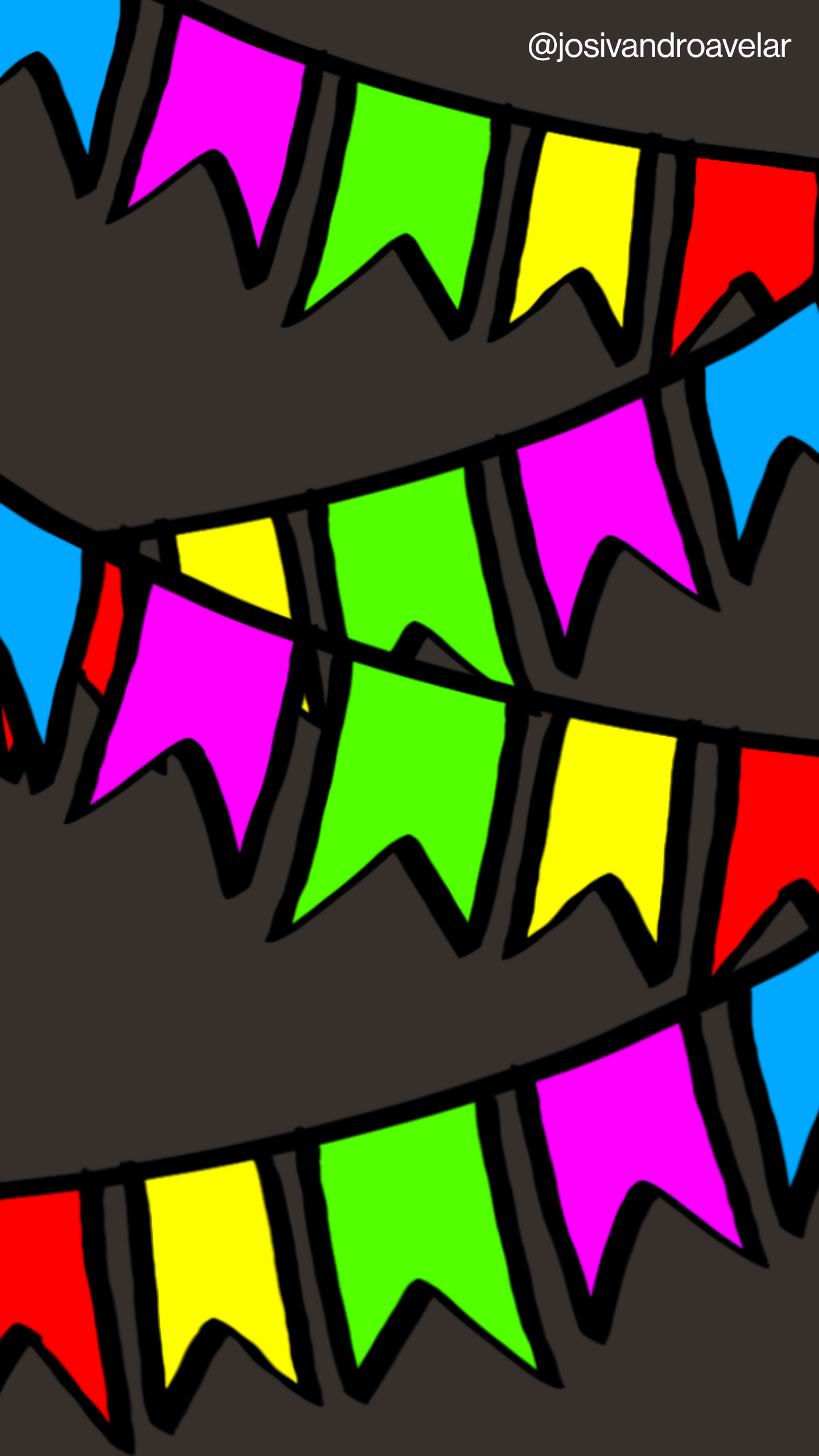 Artes digitais: bandeirinhas coloridas 1 Bandeirinhas coloridas na noite de São João. Fiz nas cores azul, magenta, verde, amarela e vermelha.