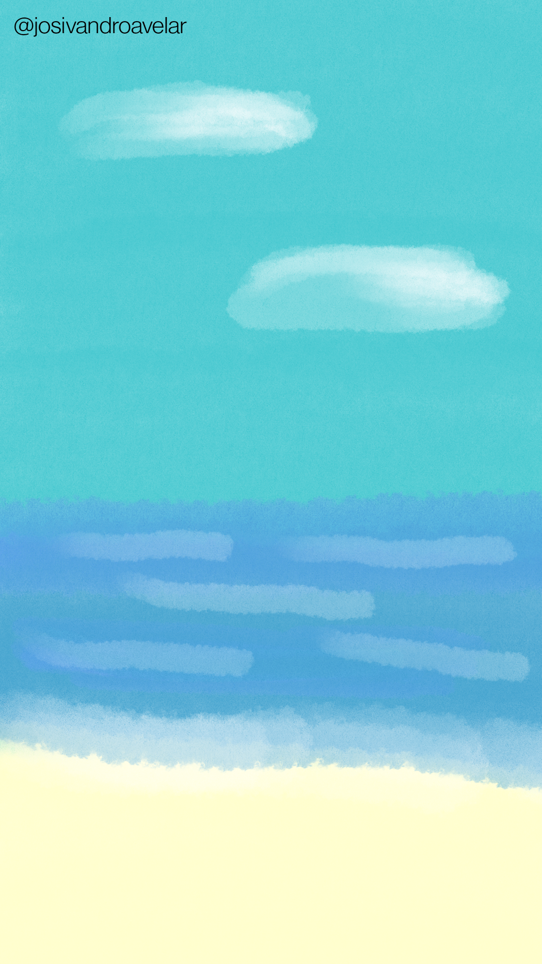 Artes digitais: vista do mar 1 Vista do mar e céu azul.