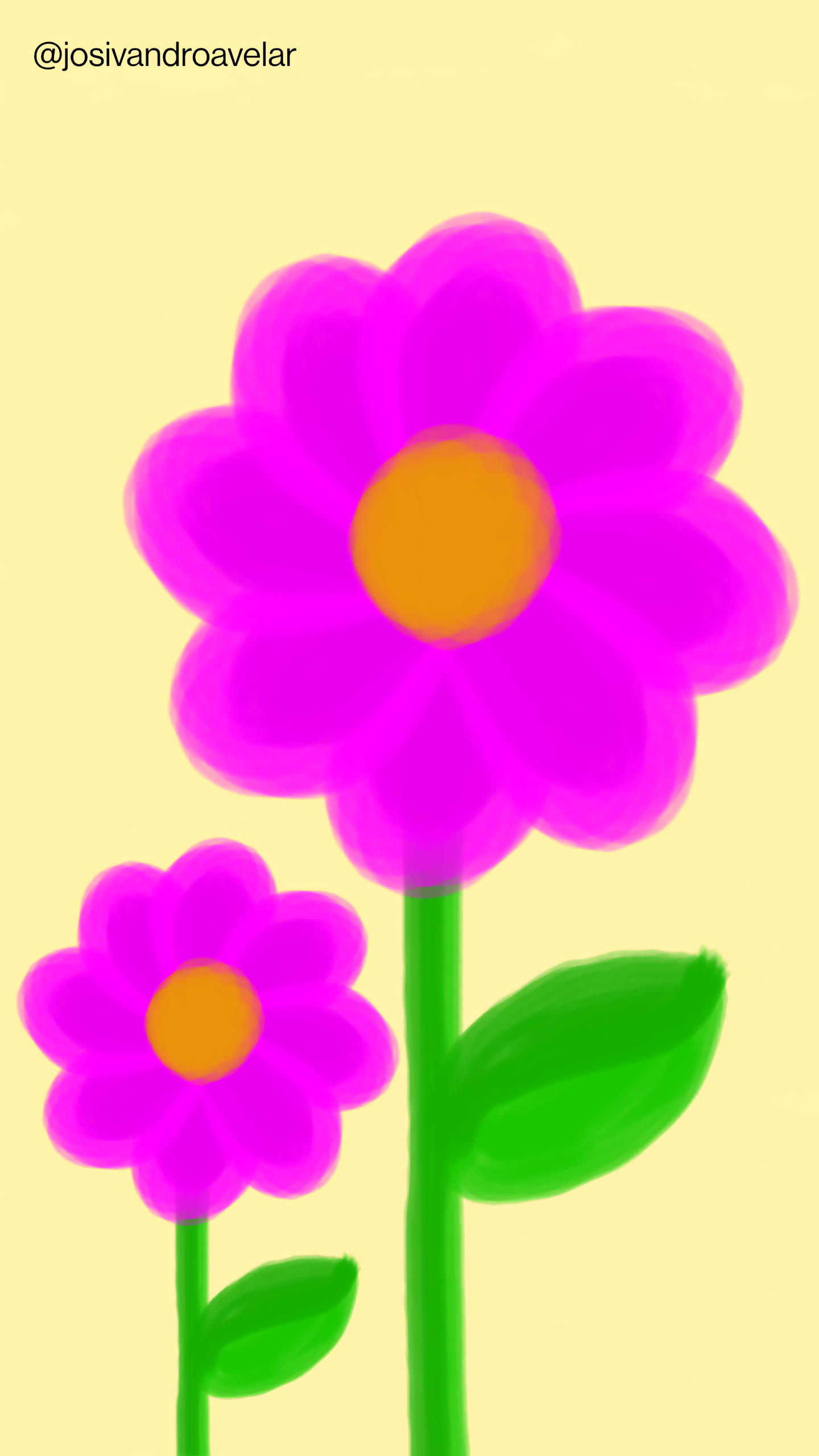 Bora desenhar? #044 1 Dias floridos com duas flores em tons de violeta sobre fundo em tons de bege.
