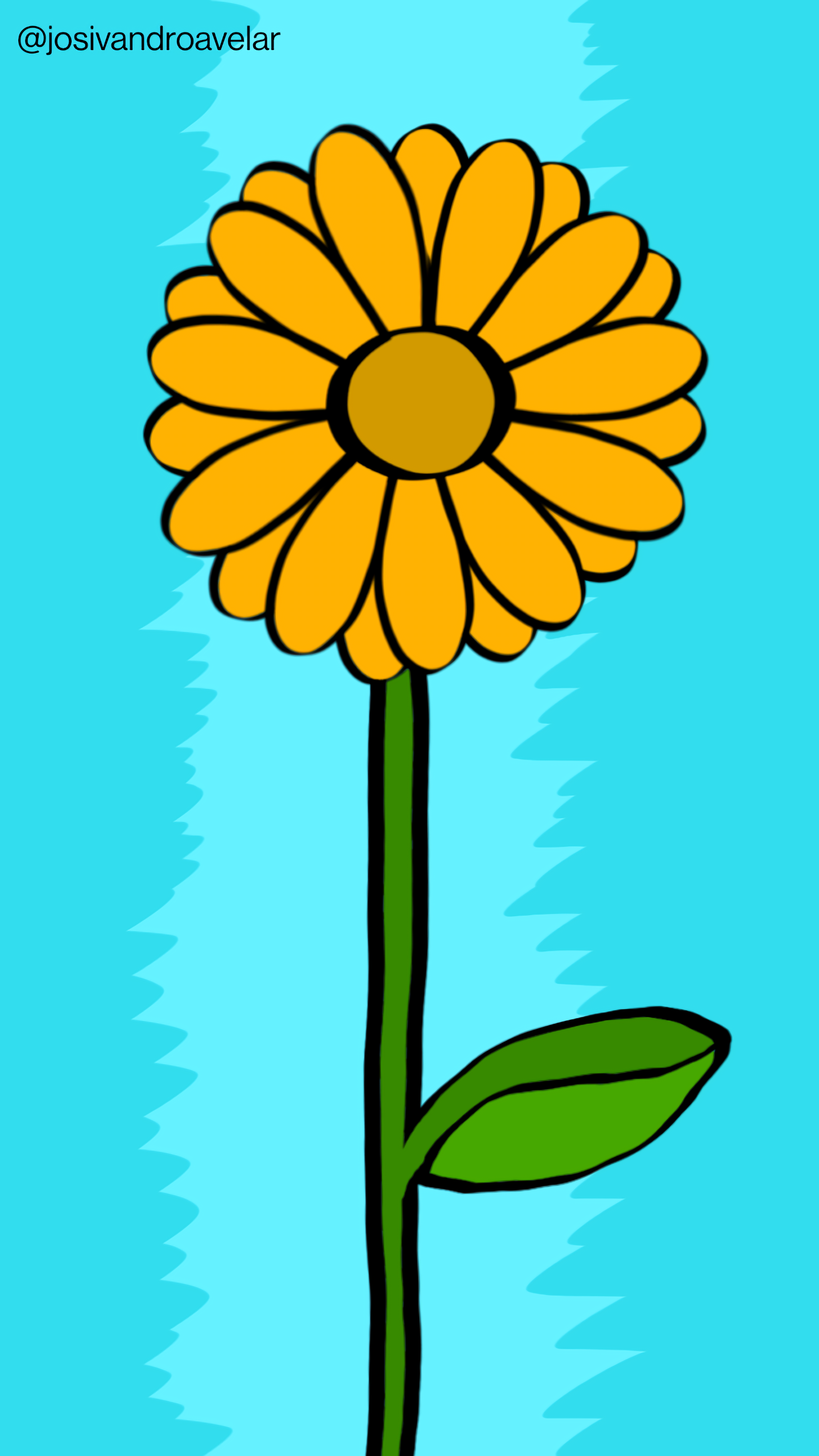 Artes digitais: amarelo girassol 1 Amarelo girassol em um fundo azul.