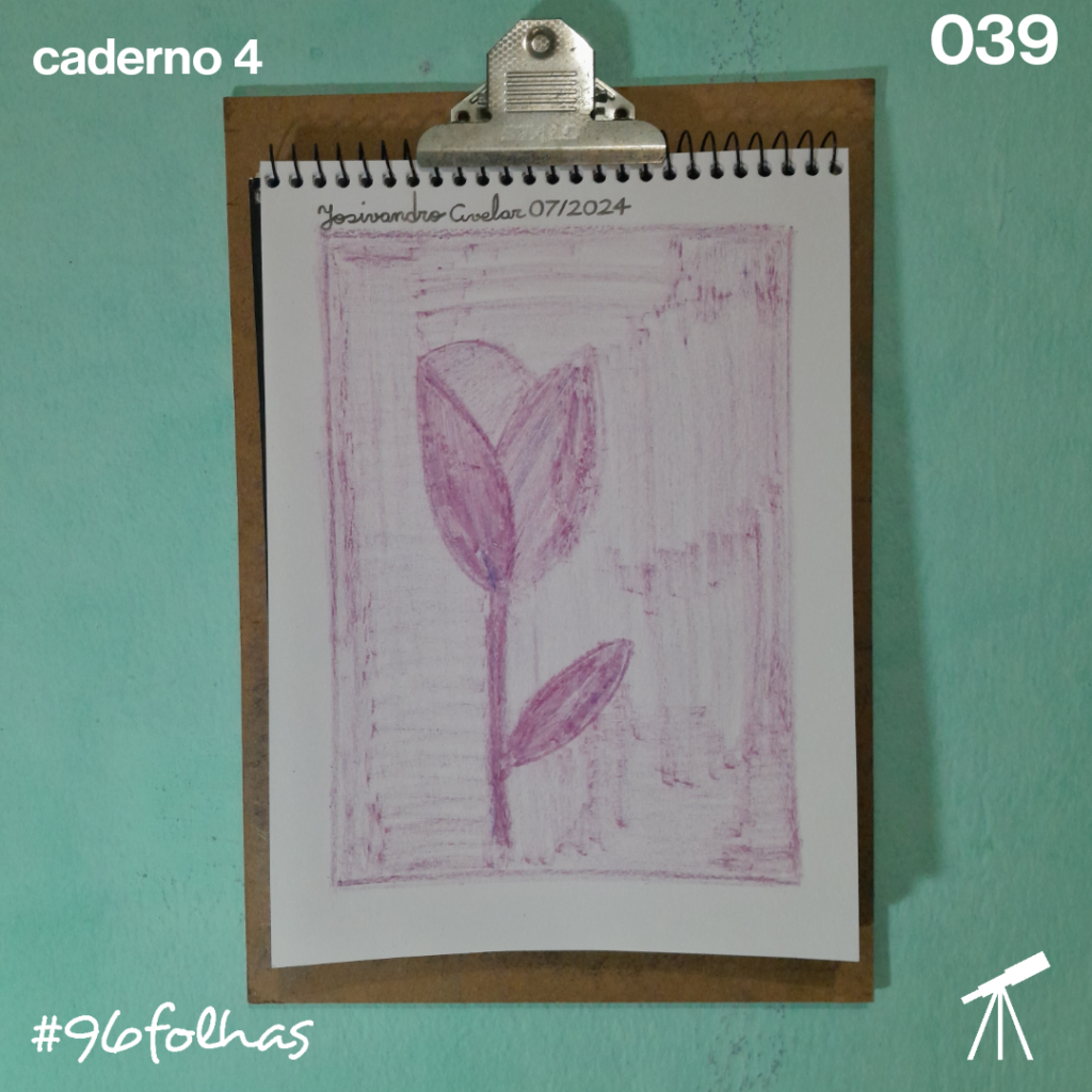 #96folhas caderno 4 - 039: Rosa em tom de violeta 1 Rosa em tom de violeta, folhas, pétalas e plano de fundo.