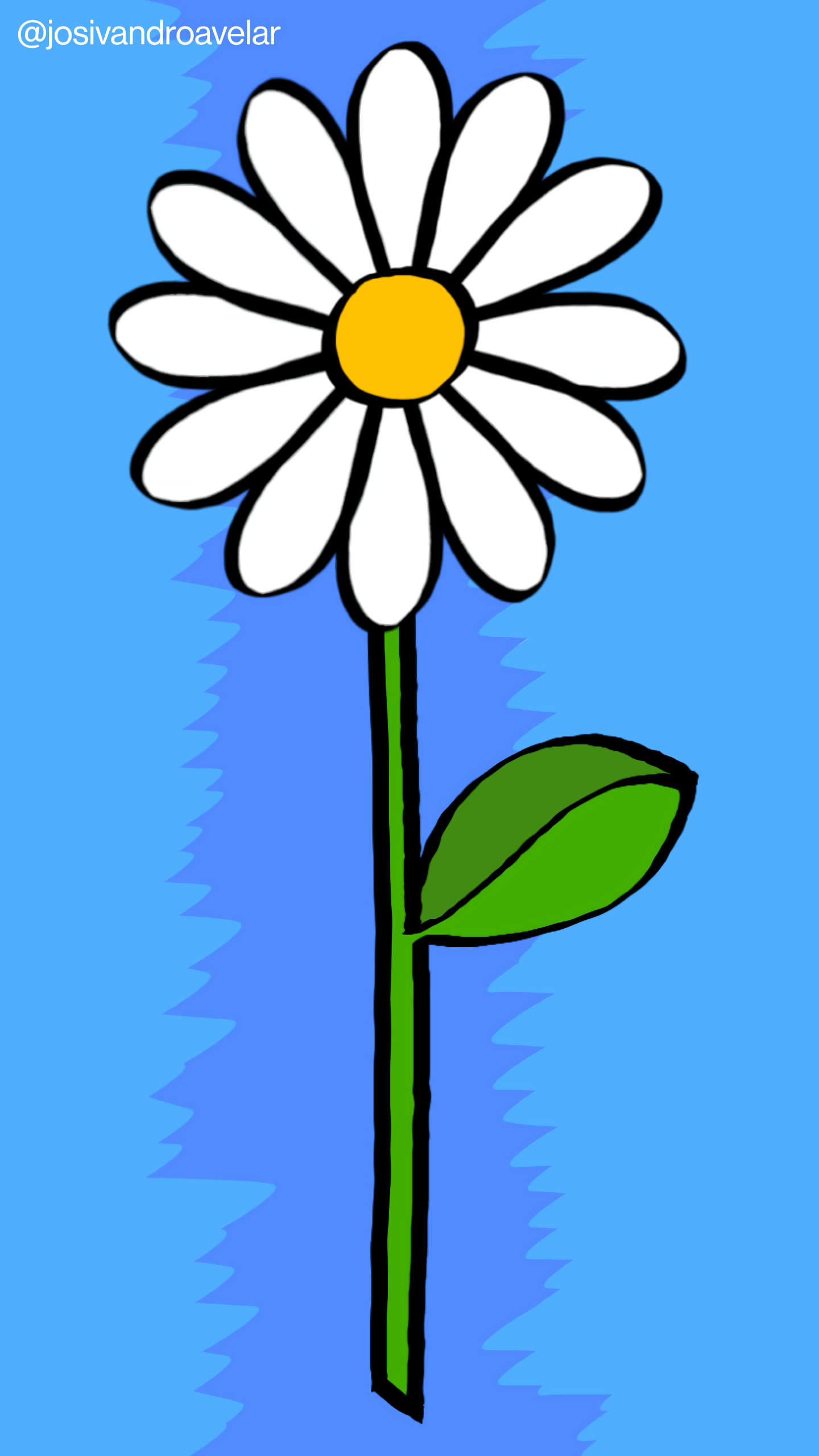 Artes digitais: uma flor que eu quis assim 1 Uma flor que eu quis assim, com pétalas brancas e fundo azul.