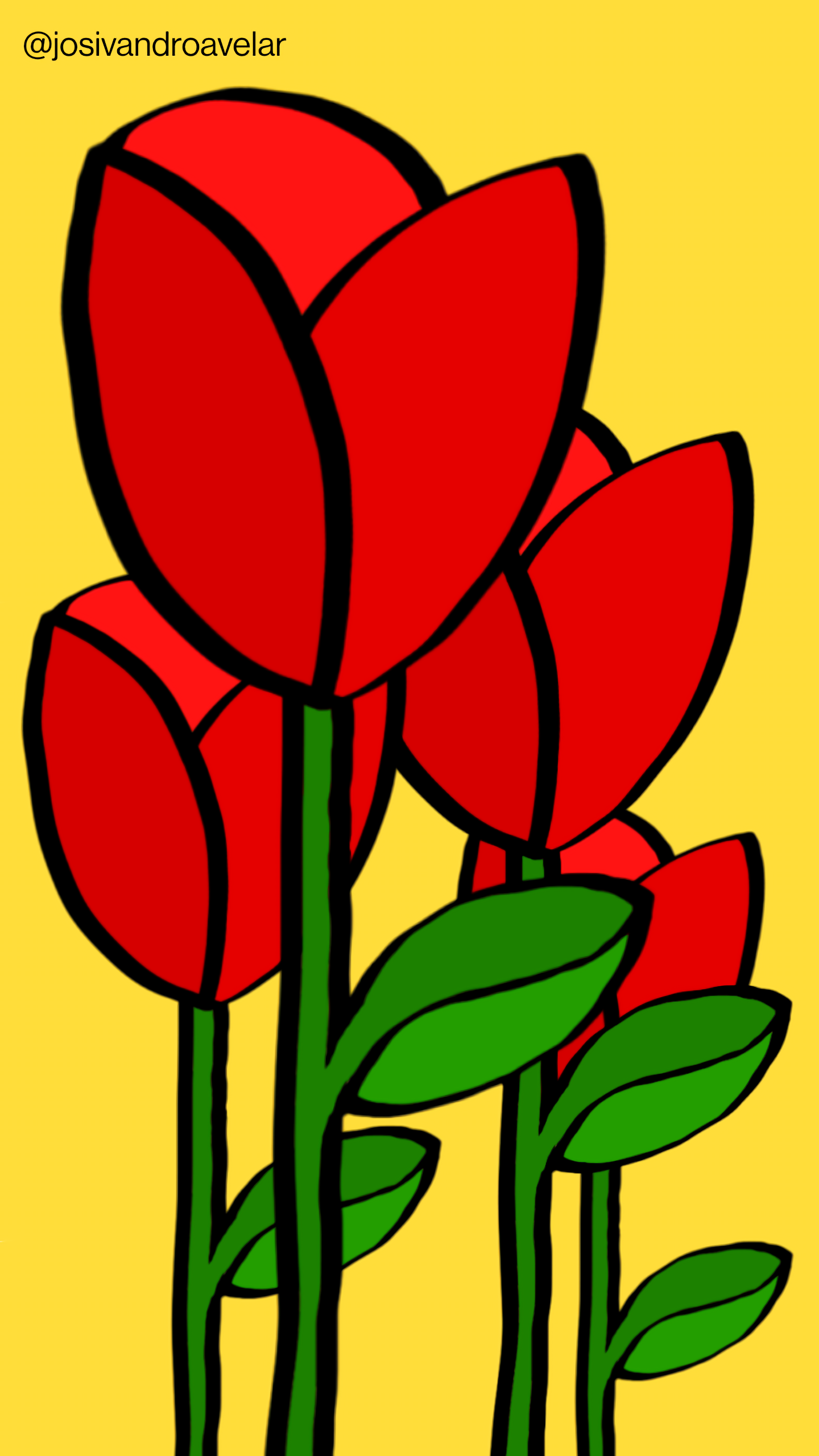 Bora desenhar? #095 1 No meio das rosas vermelhas, em fundo amarelo.