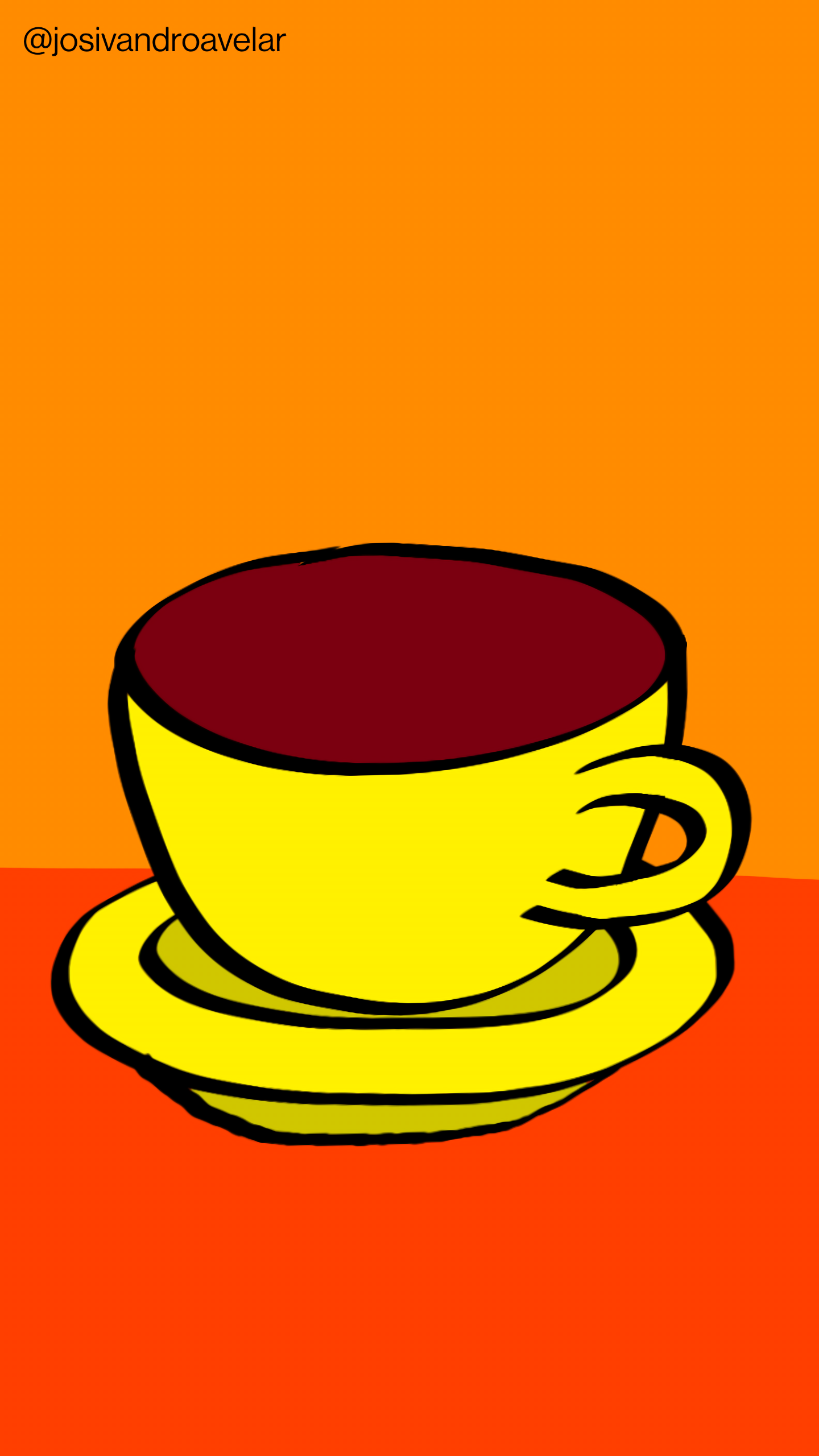Artes digitais: como começar a semana da melhor maneira 1 Como começar a semana da melhor maneira? Com um café servido em uma xícara amarela, sobre uma mesa e um fundo em tons de alaranjado claro.