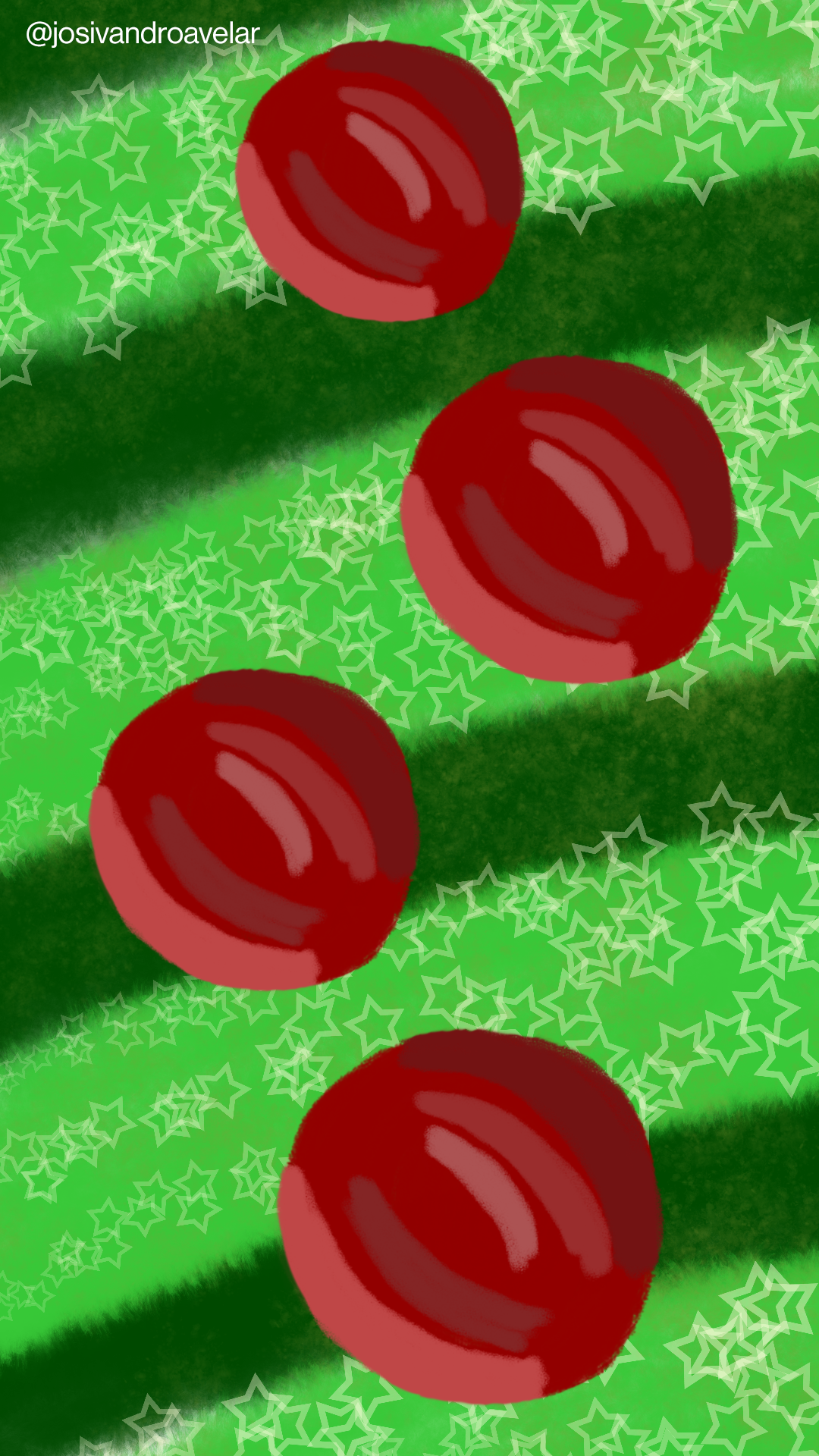 Artes digitais: o brilho do fim do ano 1 O brilho do fim do ano em forma de bolas vermelhas, enfeites verdes e brilho de estrelas.