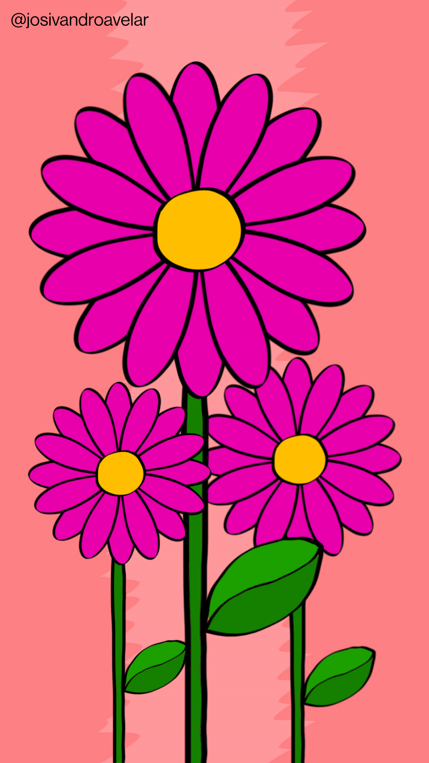 Artes digitais: flores suaves 1 Flores suaves, em tons de violeta leve, sobre um fundo em tons de salmão.