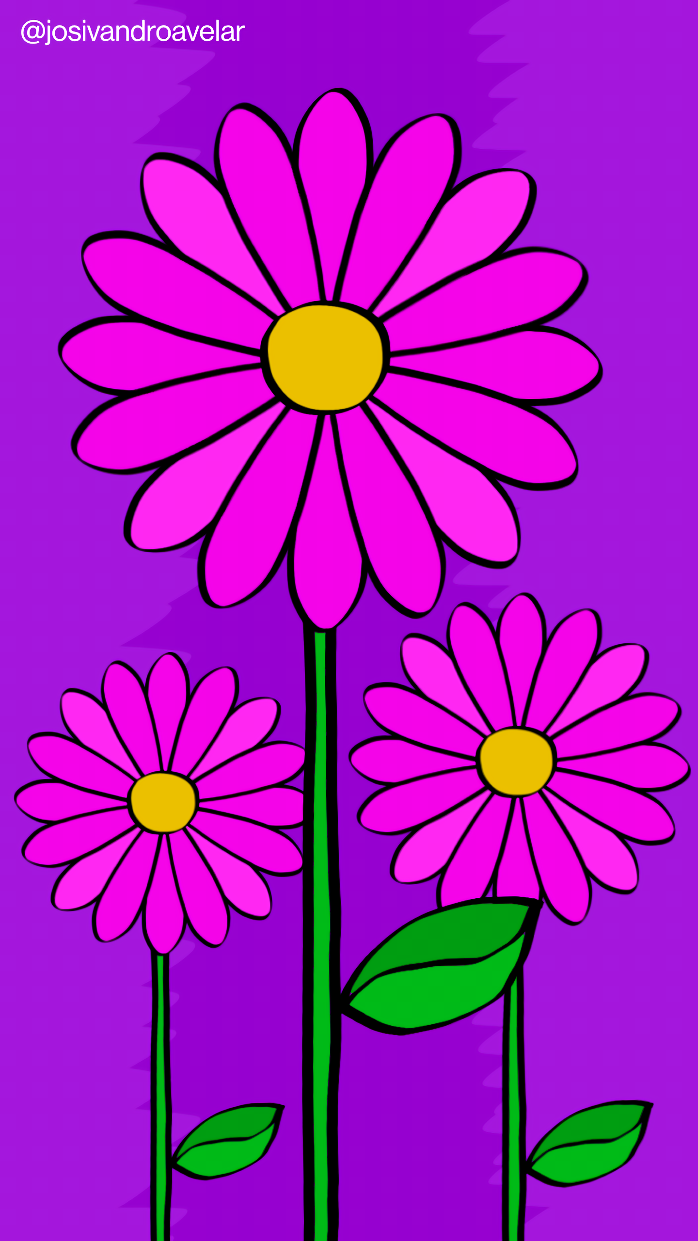 Flores por onde fores, com pétalas em tons de violeta mais claro, sobre um fundo em tons de violeta escuro.