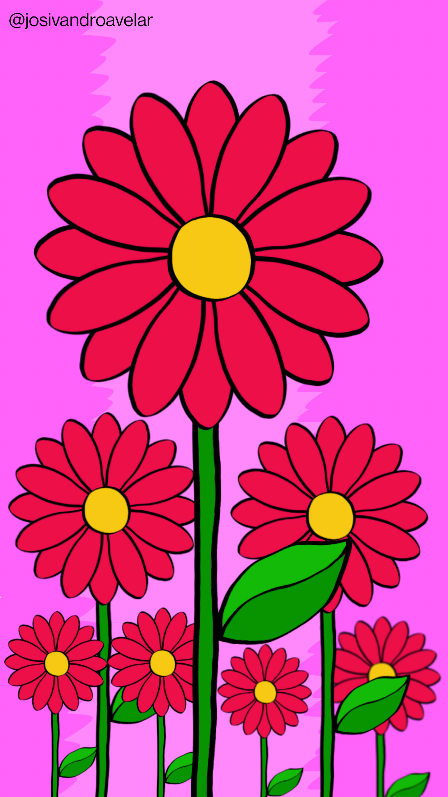Artes digitais: eram apenas flores vermelhas 1 Eram apenas flores vermelhas, com pétalas em tons de vermelho, em um fundo em tons de rosa e magenta.