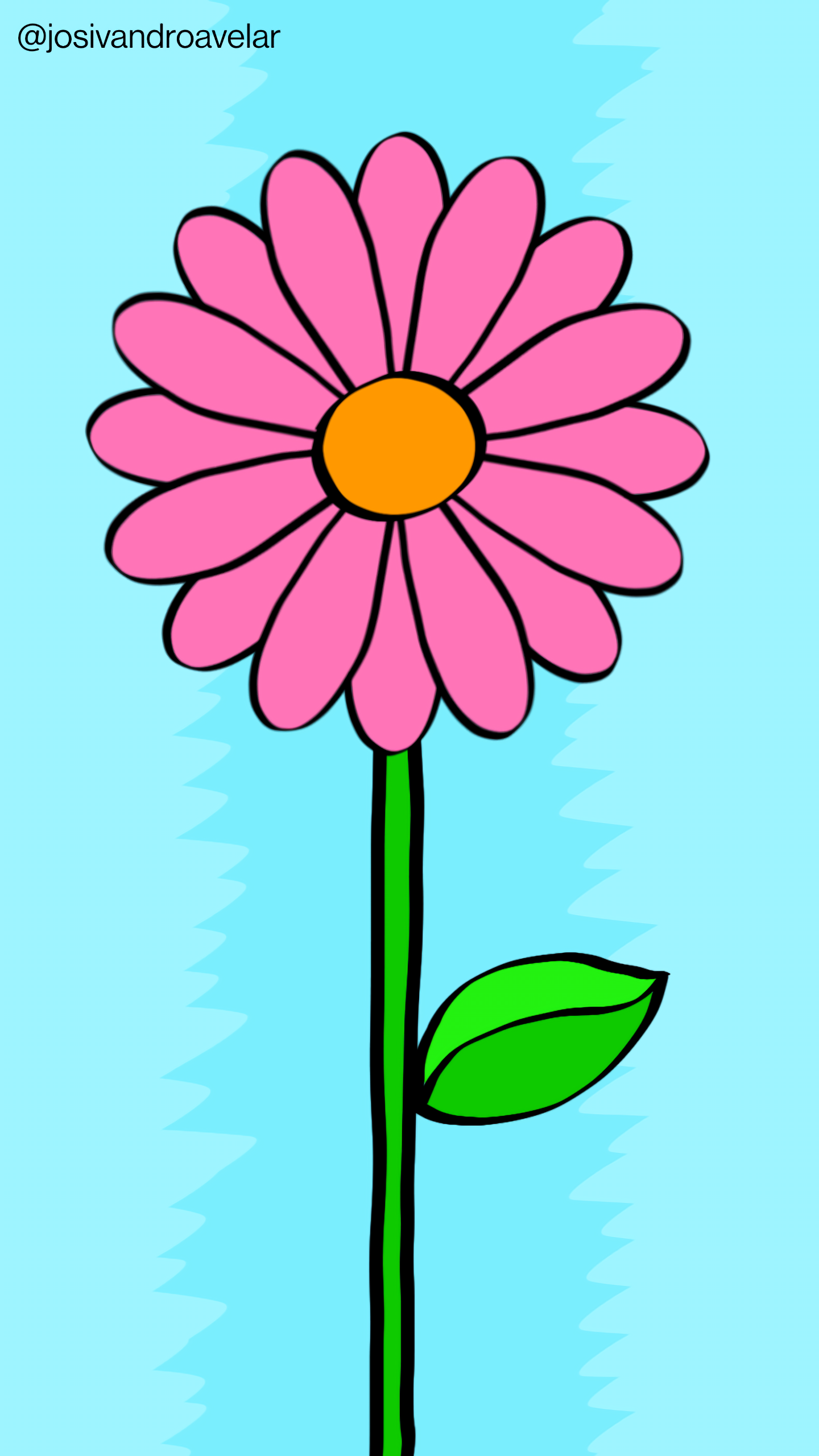 Artes digitais: era uma flor... era cor de rosa 1 Era uma flor... era cor de rosa, com pétalas em tons de rosa, em um fundo azul.