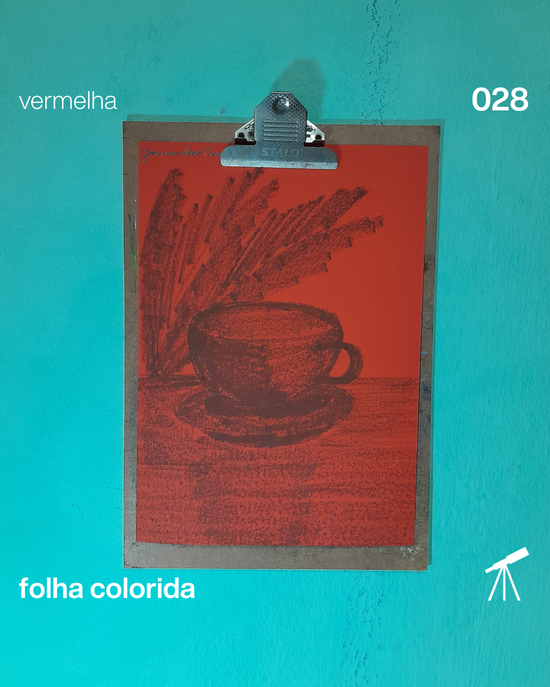 #FolhaVermelha 028 - Café para uma tarde de domingo 1 Café para uma tarde de domingo, desenhado com giz pastel oleoso.