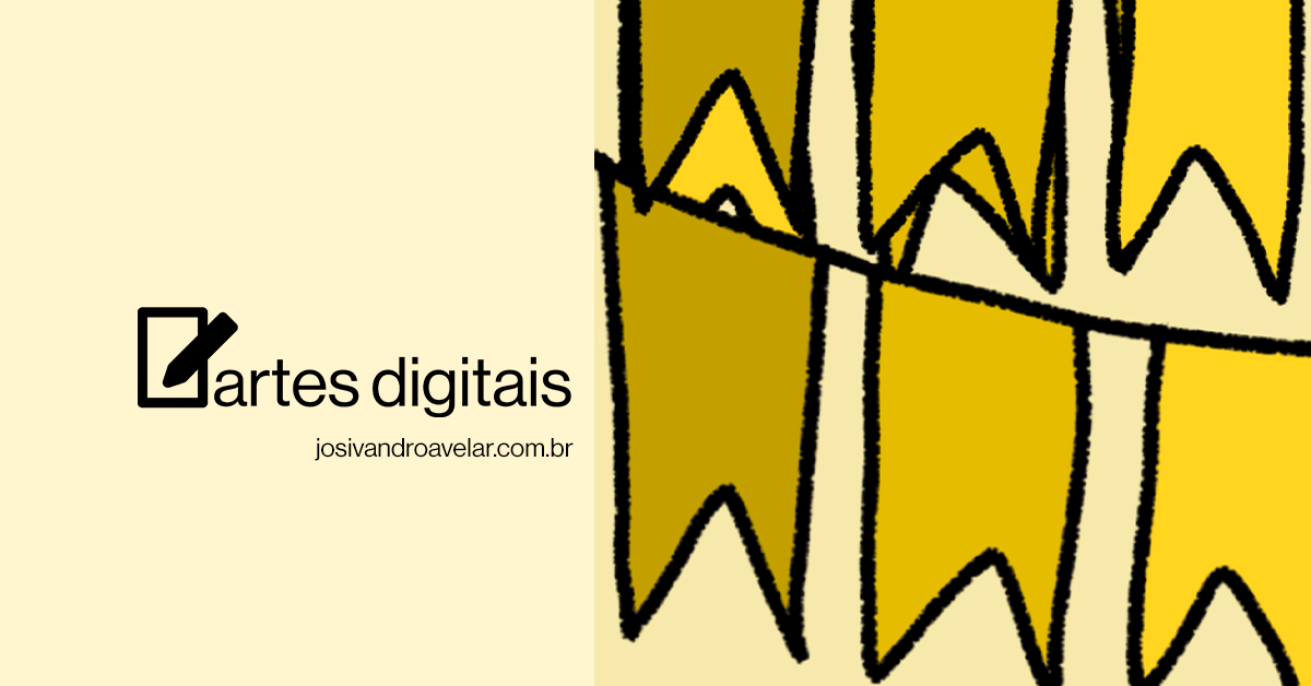 Artes digitais: bandeiras douradas