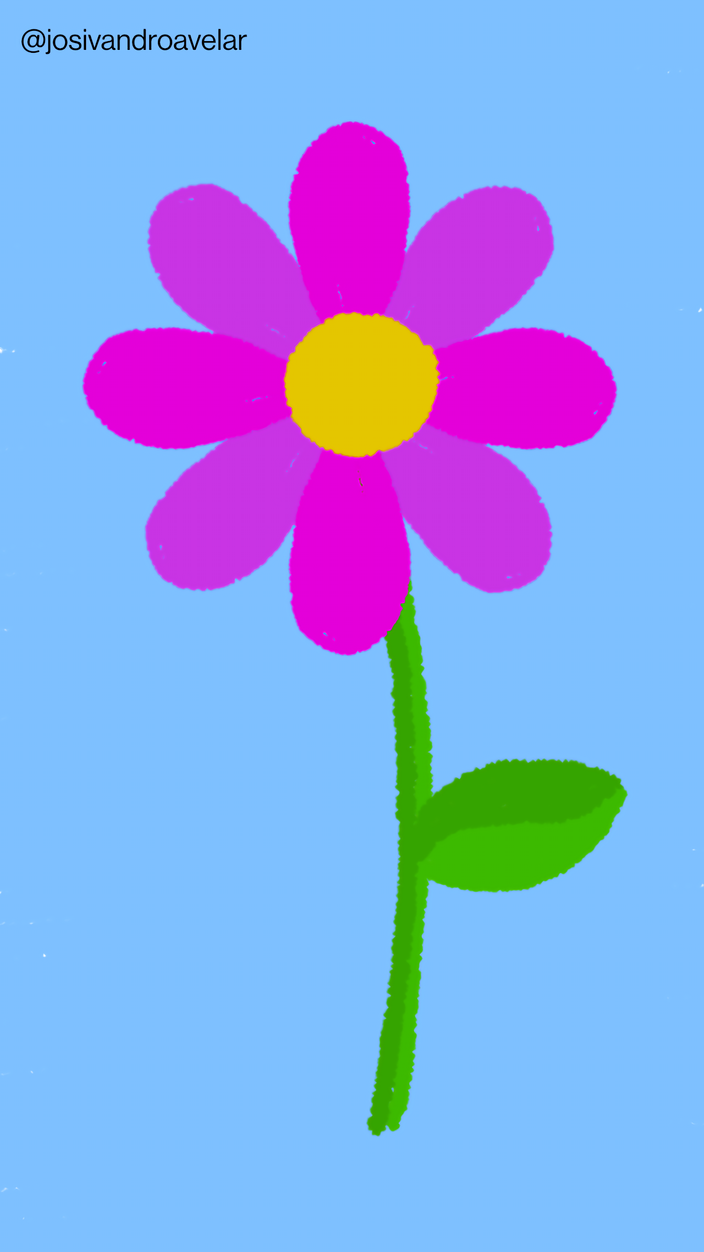 Artes digitais: aquarela de uma flor 1 Aquarela de uma flor em tons de violeta, sobre um fundo azul.