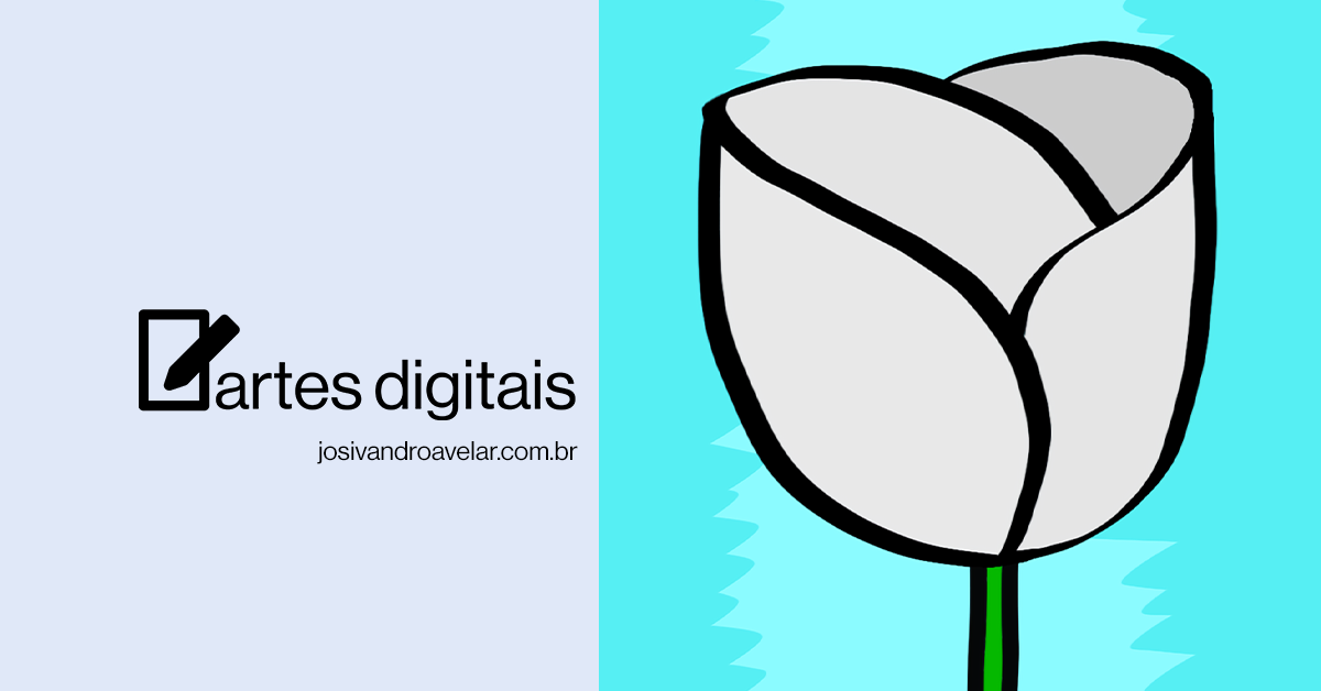 Artes digitais: uma rosa branca e delicada
