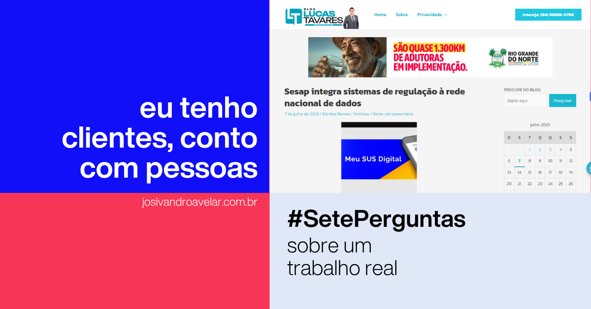Eu tenho clientes, conto com pessoas