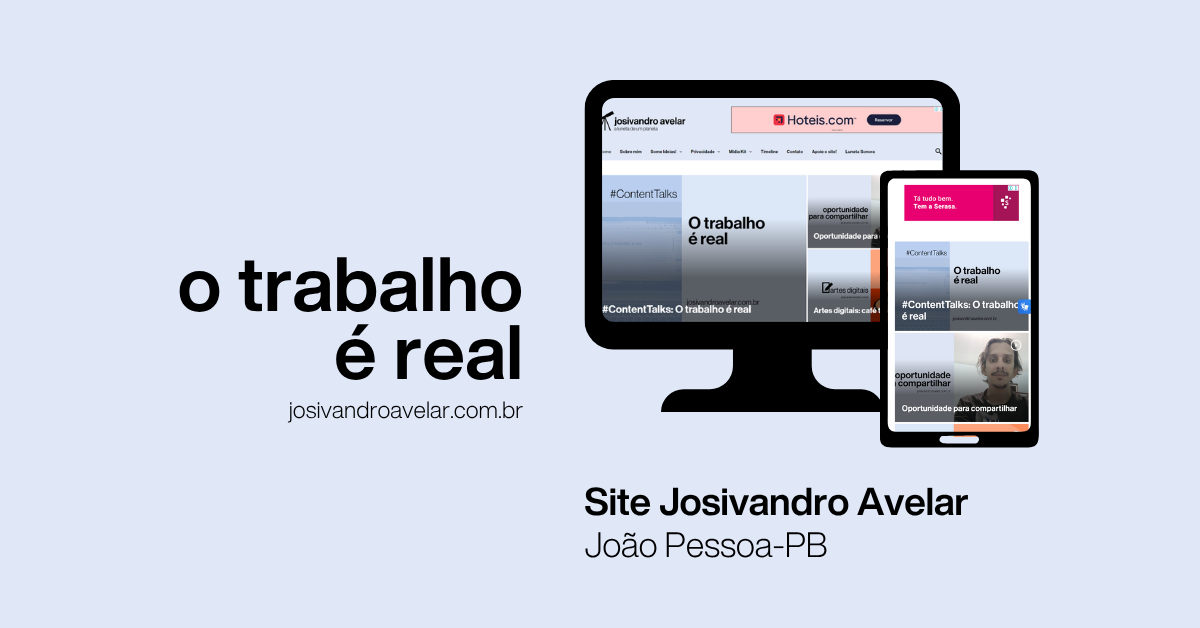 O trabalho é real: Site Josivandro Avelar