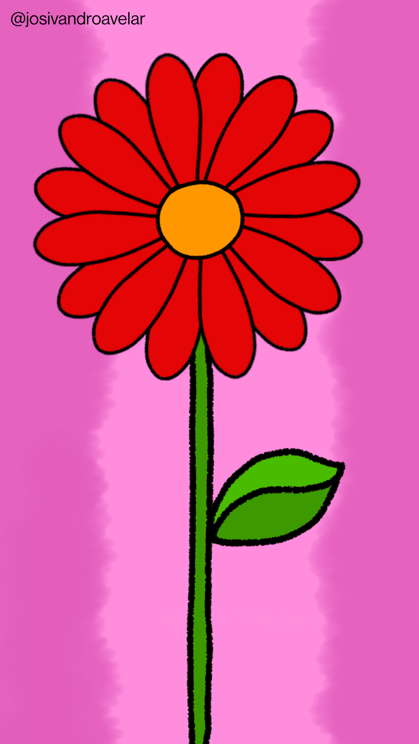 Artes digitais: florescer de um novo ciclo 1 Flor com pétalas em tons de vermelho, sobre um fundo em tons de rosa magenta, representando o florescer de um novo ciclo.